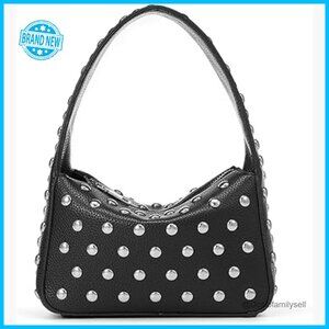 Studded Shoulder Bag Y2K Purse Small PU Handbag Chic Street Wear